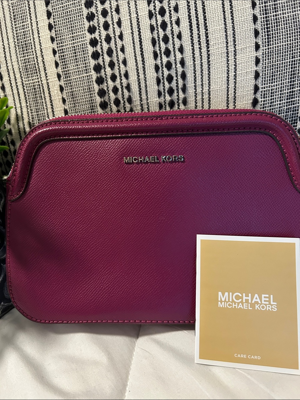 Michael Kors Houston Plum Cross Grain Saffiano Crossbody Bag NWT - Picture 9 of 13